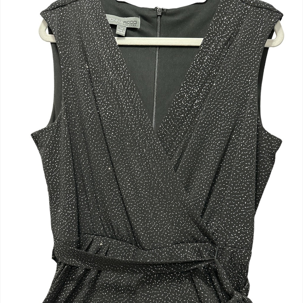 Jumpsuit | Black Sparkle | Donna Ricco New York - Size 14 - Picture 2 of 9